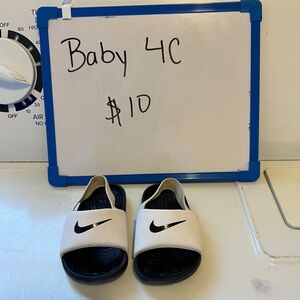 Nike Kids Black and White Slide Sandals